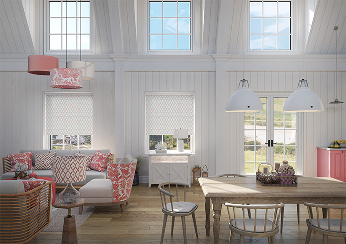 Leafy Print, Pink Splash - Twist&Fit Roller Blind - Image 8